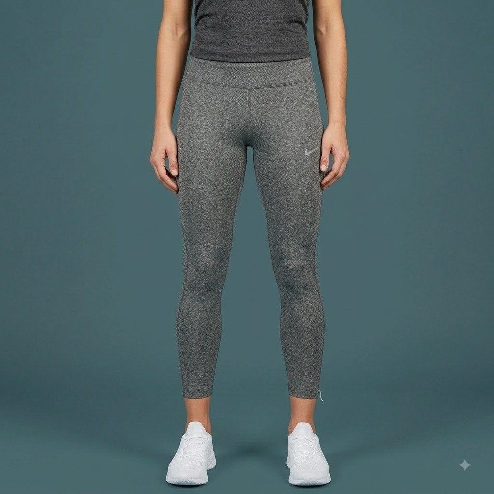 Nikeβ Dri-Fit Running Tights Womens XS Gray Drawstring Reflective